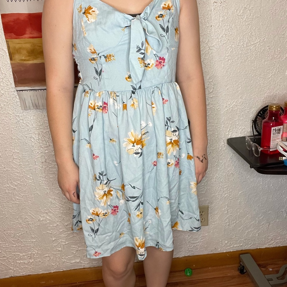 Baby blue floral dress